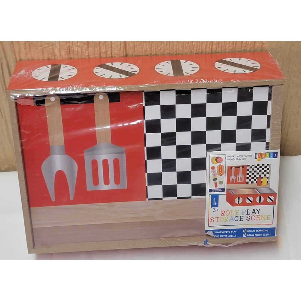 Horizon Role Play Storage Scene Wooden Grill Imaginary Play 10"x7"x3"